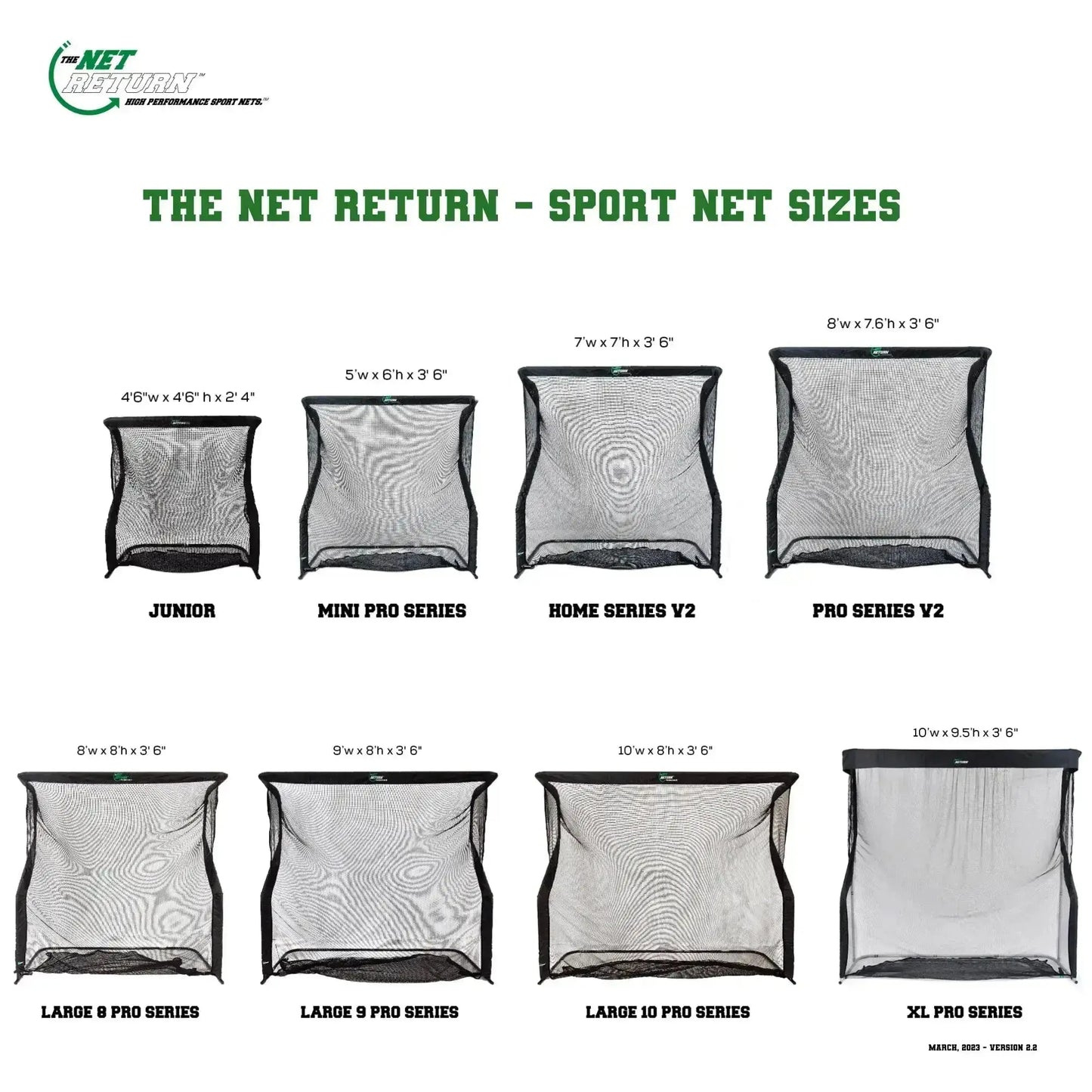 The Net Return Junior Home Series V2 - 4'6"w x 4'6"h Golf Net-My Golf Direct
