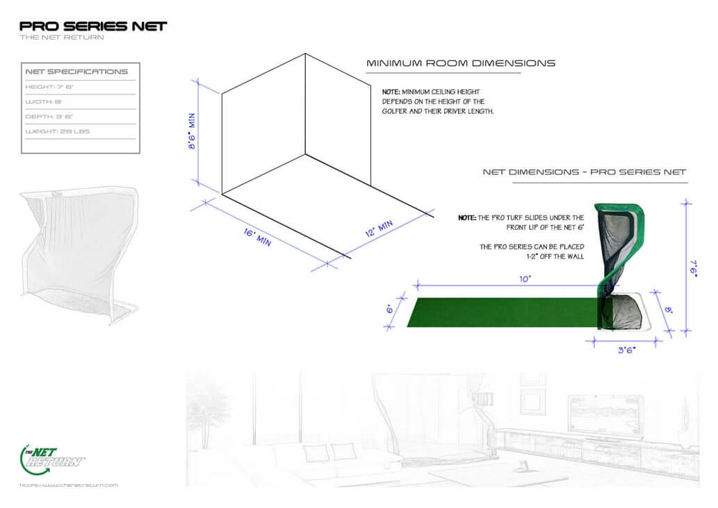 The Net Return Home Series V2 - 7'w x 7'h Golf Net-My Golf Direct