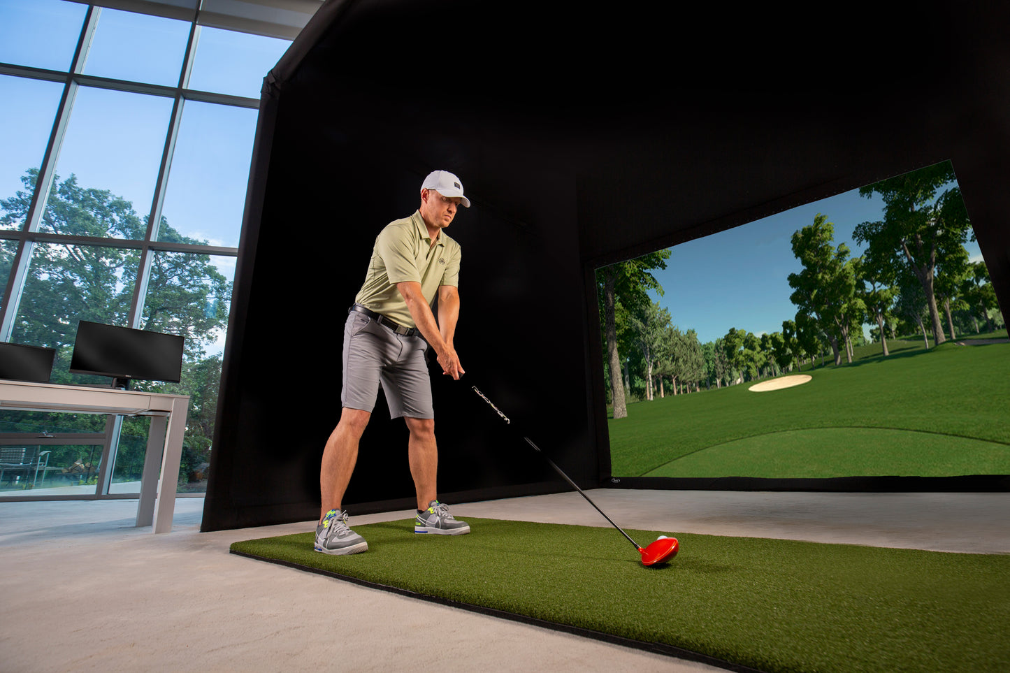 Carl's Place (C-Series) Pro Golf Simulator Enclosure Kit with Impact Screen