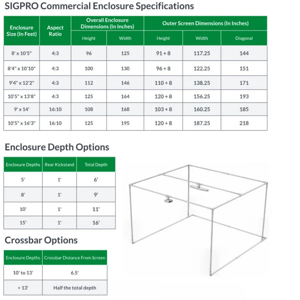 SIGPRO Commercial Enclosure 2" Pipe Frame Kit